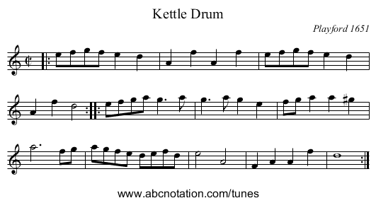 Kettle Drum - staff notation