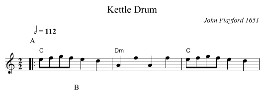 Kettle Drum - staff notation