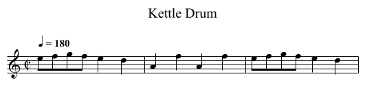 Kettle Drum - staff notation