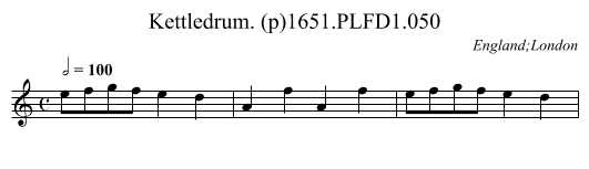 Kettledrum. (p)1651.PLFD1.050 - staff notation