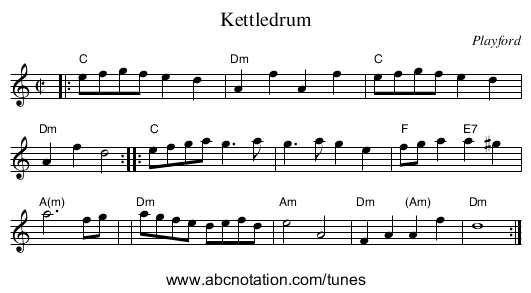 Kettledrum - staff notation