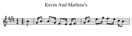 Kevin And Marlene's - staff notation