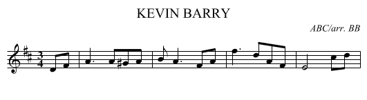 KEVIN BARRY - staff notation