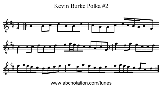 Kevin Burke Polka #2 - staff notation