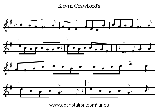 Kevin Crawford's - staff notation