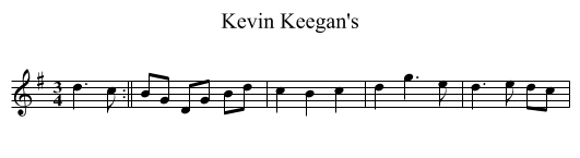 Kevin Keegan's - staff notation
