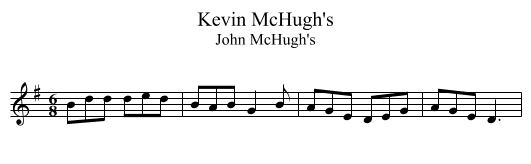 Kevin McHugh's - staff notation