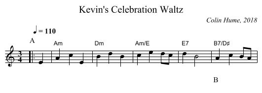 Kevin's Celebration Waltz - staff notation