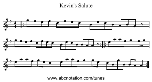Kevin's Salute - staff notation