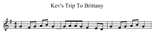 Kev's Trip To Brittany - staff notation
