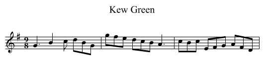 Kew Green - staff notation
