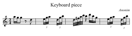 Keyboard piece - staff notation