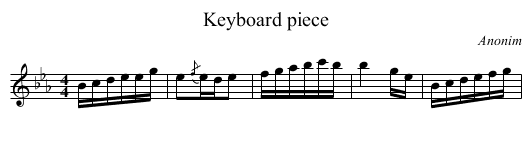 Keyboard piece - staff notation