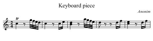Keyboard piece - staff notation