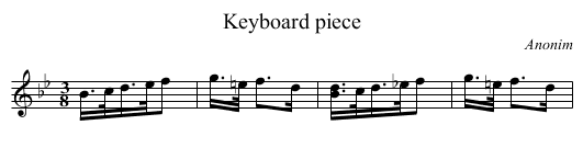 Keyboard piece - staff notation