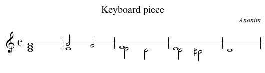 Keyboard piece - staff notation