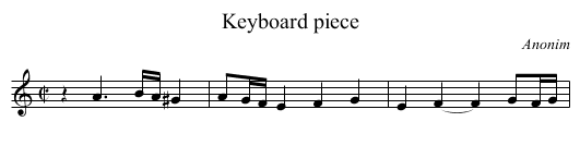 Keyboard piece - staff notation