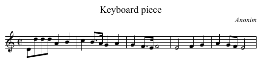 Keyboard piece - staff notation