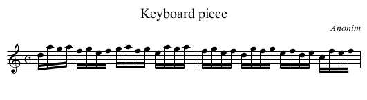 Keyboard piece - staff notation