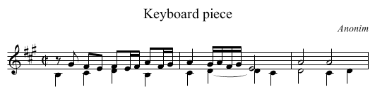 Keyboard piece - staff notation