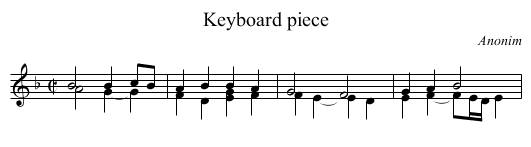 Keyboard piece - staff notation