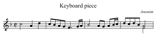 Keyboard piece - staff notation
