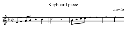 Keyboard piece - staff notation