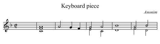 Keyboard piece - staff notation