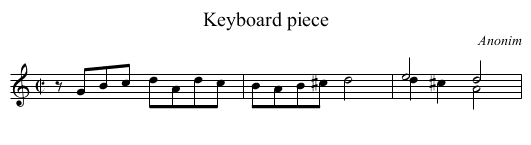 Keyboard piece - staff notation