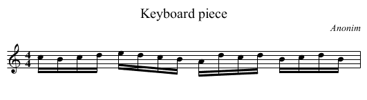 Keyboard piece - staff notation