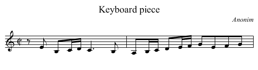 Keyboard piece - staff notation