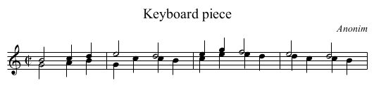 Keyboard piece - staff notation