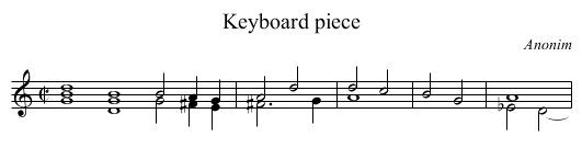 Keyboard piece - staff notation