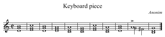 Keyboard piece - staff notation