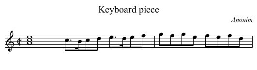 Keyboard piece - staff notation