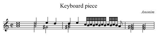 Keyboard piece - staff notation