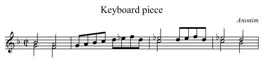 Keyboard piece - staff notation