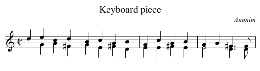 Keyboard piece - staff notation