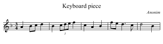 Keyboard piece - staff notation