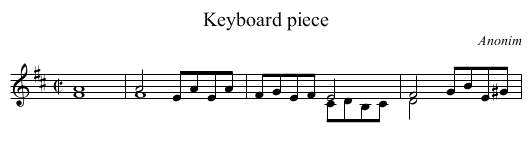 Keyboard piece - staff notation