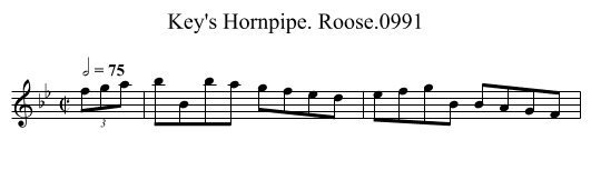 Key's Hornpipe. Roose.0991 - staff notation