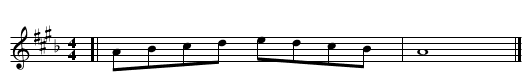 Keysig: A hejaz (A + B flat, c sharp) - staff notation