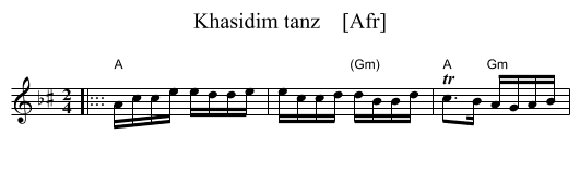 Khasidim tanz    [Afr] - staff notation