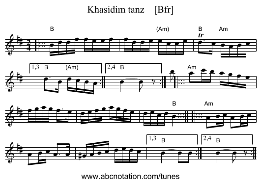 Khasidim tanz    [Bfr] - staff notation