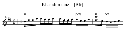 Khasidim tanz    [Bfr] - staff notation