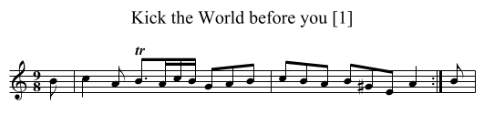 Kick the World before you [1] - staff notation