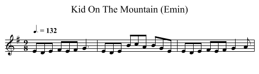 Kid On The Mountain (Emin) - staff notation