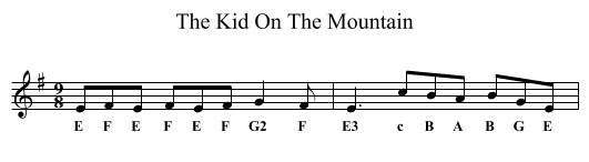 Kid On The Mountain, The - staff notation