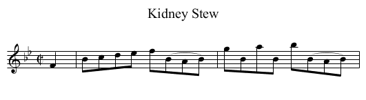 Kidney Stew - staff notation