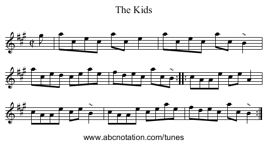 Kids, The - staff notation
